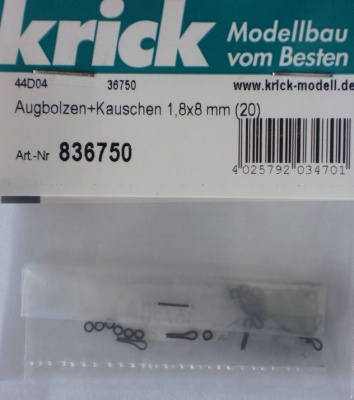 Augbolzen+Kauschen 1,8x8 mm (20 Stück)