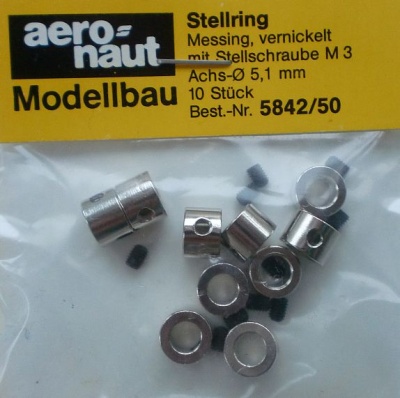 Stellring Stahl vernickelt für Wellen-Ø 5.0 mm, 10 Stück