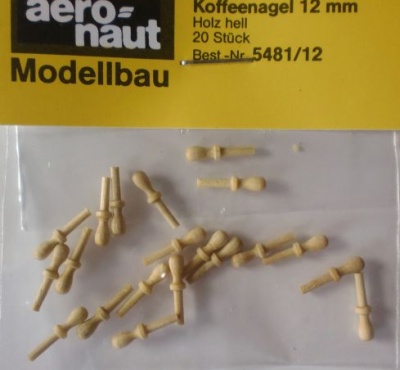 Koffeenägel (Holz), hell, 12 mm, 20 Stück