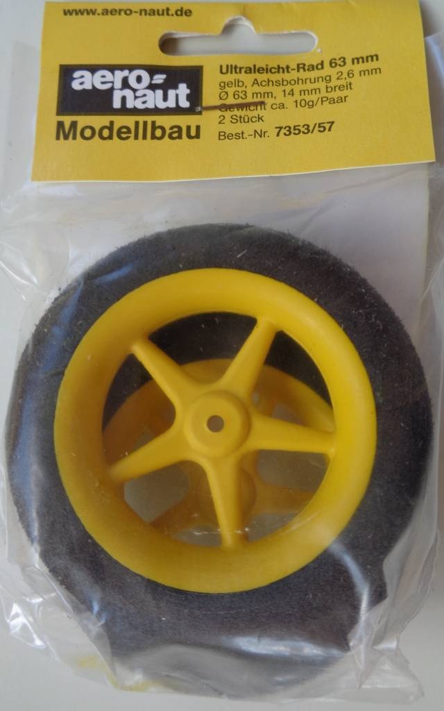 Ultraleicht-Modell-Räder, Ø 63, Breite 12mm, gelb