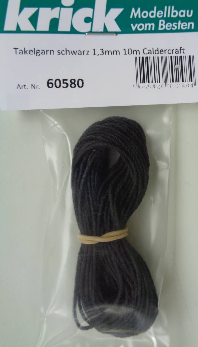 Takelgarn schwarz 1,3mm 10m, Caldercraft