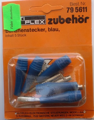 Bananstecker, blau , 5 Stück (nur Stecker!)