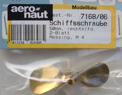 SCHIFFSSCHRAUBE, messing, 2-Blatt, M 4, 50 mm R