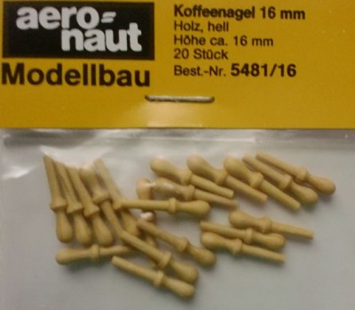 Koffeenägel (Holz), hell, 16 mm, 20 Stück