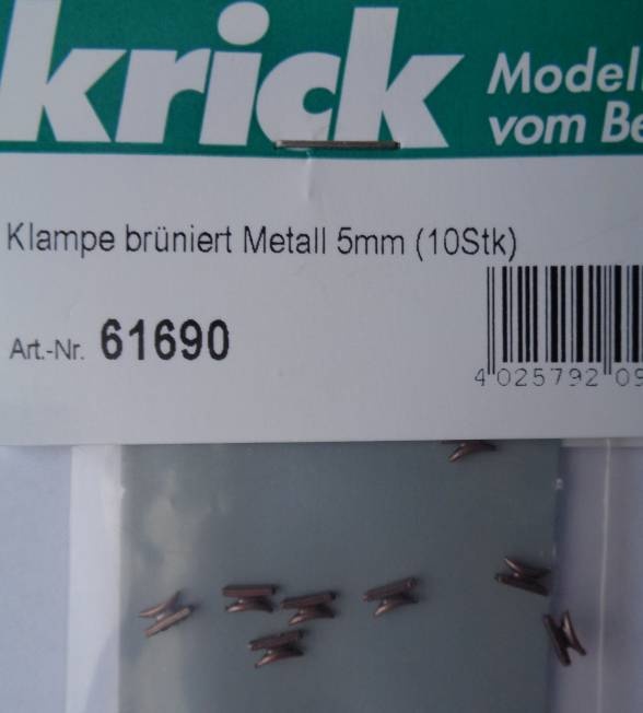 Klampe brüniert Metall 5mm (10 Stück)