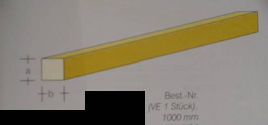 Messing-Vierkant-Profil 3,5 x 3,5 mm, 1 m lang