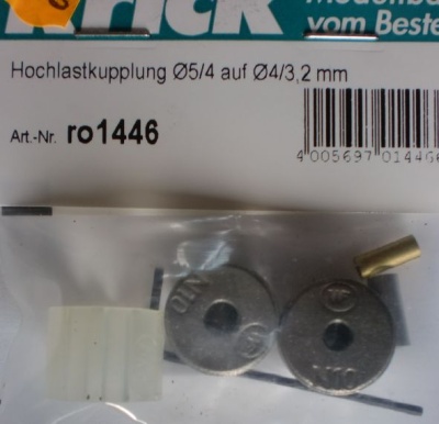 Hochlastkupplung Ø 5/4 auf Ø 4/3,2 mm