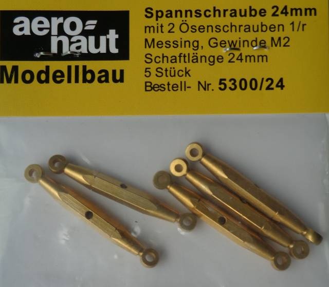 Spannschrauben (Messing).Ö/Ö  24 mm, 5 Stück