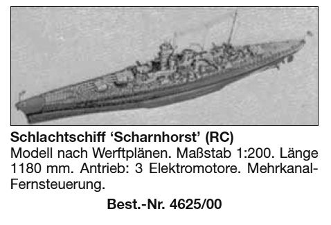 Bauplan SCHARNHORST, einzeln