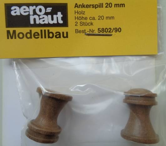 Ankerspill, Holz, ca. 20 mm hoch, 2 Stück