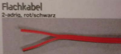 Kupfer-Flachkabel, 2-adrig, rot/schwarz, 0,75 mm²,10 Meter