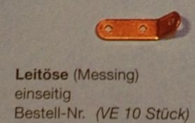 Leitösen messing  einseitig, 21 x 5 mm, 10 Stück