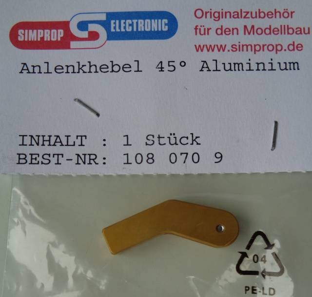 Anlenkhebel 45°, Aluminium   -Neu-