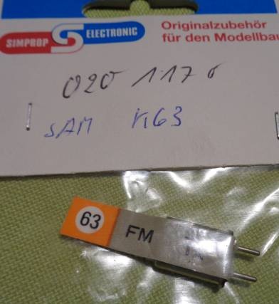 Star-Empfängerquarz, 35 MHz ,Kanal 63 FM,  35.030 orange