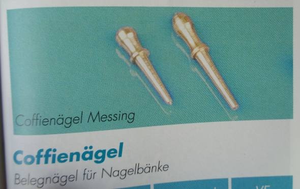 Coffienägel, Messing, 12 mm, 10 Stück