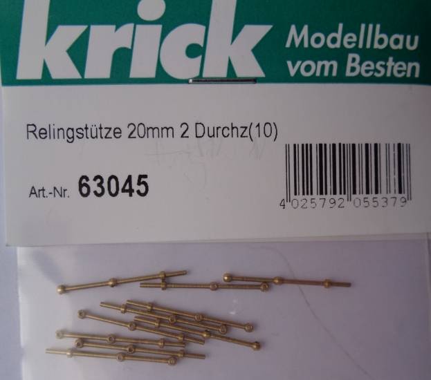 Relingstütze 20mm 2 Durchz(10 Stück)