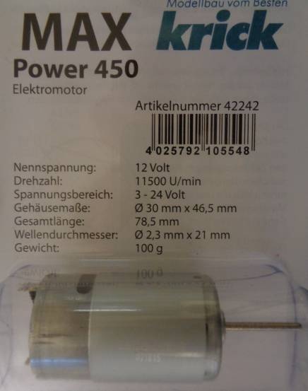 MAX Power 450 Elektromotor