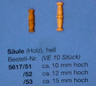 Säulen Holz hell 10 mm, 10 Stück