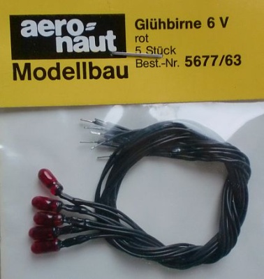 Glühbirnen 6 V, rot, (5 Stck.)