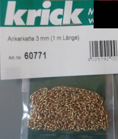 Ankerkette 3 mm (1 m Länge)