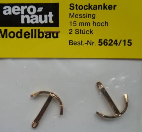 Stockanker, metall, Höhe 17mm, Breite 15 mm, 2 Stück