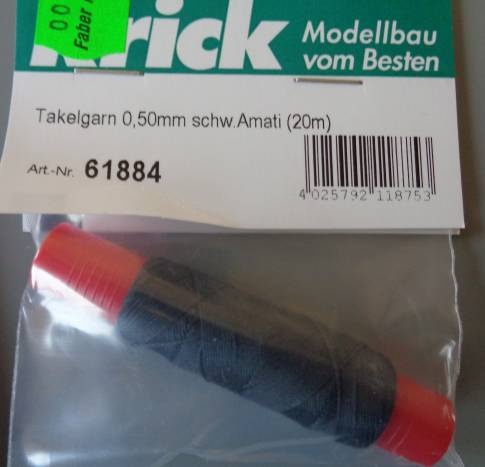 Takelgarn 0,50mm, schwarz, Amati (20 m)