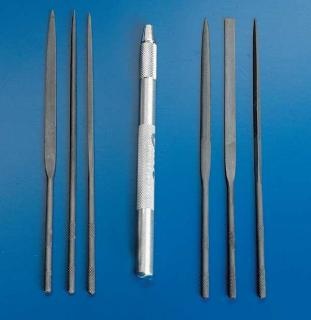 Nadelfeilenset  sort.mit Aluminiumgriff,  (6 Stück)