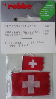 Nationalflaggen CH Schweiz, 1 Stück 40 mm, 1 Stück 30 mm