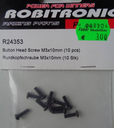 Rundkopfschrauben M 3 x 10 mm,  10 Stück