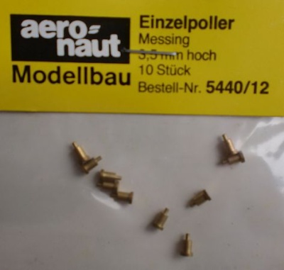 Einzelpoller, messing,  3.5 mm hoch, 10 Stück