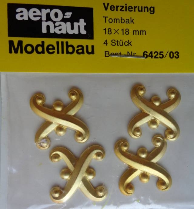 Verzierung 18x18mm, 2 Stück (Tombak)