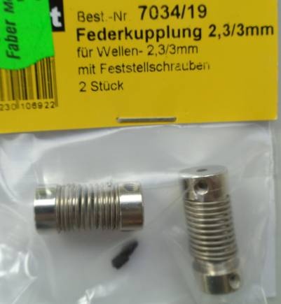 Federkuppl.2,30/3,00mm, 2 Stück