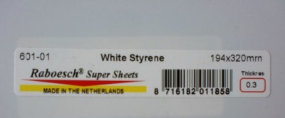 Styrol-Platten, weiß, Stärke 0,3 mm, 320 x 194 mm
