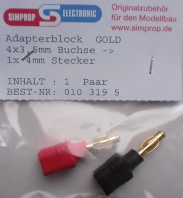 Goldkontaktstecker Adapterblock GOLD,