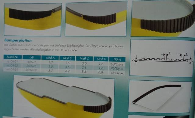 Gummi Bumperplatte 300 x 75mm mittel (VE1)