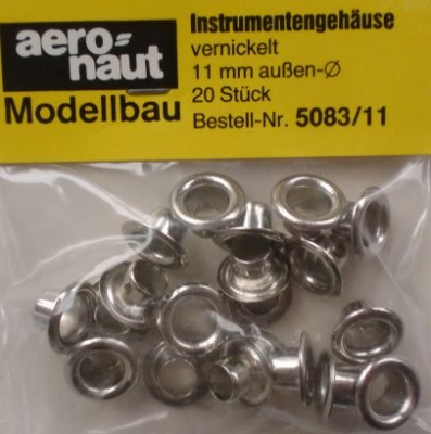 Instrumenten-Gehäuse 11mm, Metall vernickelt