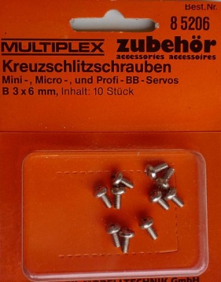 Kreuzschlitz-Schrauben B 3x6, 10 Stück