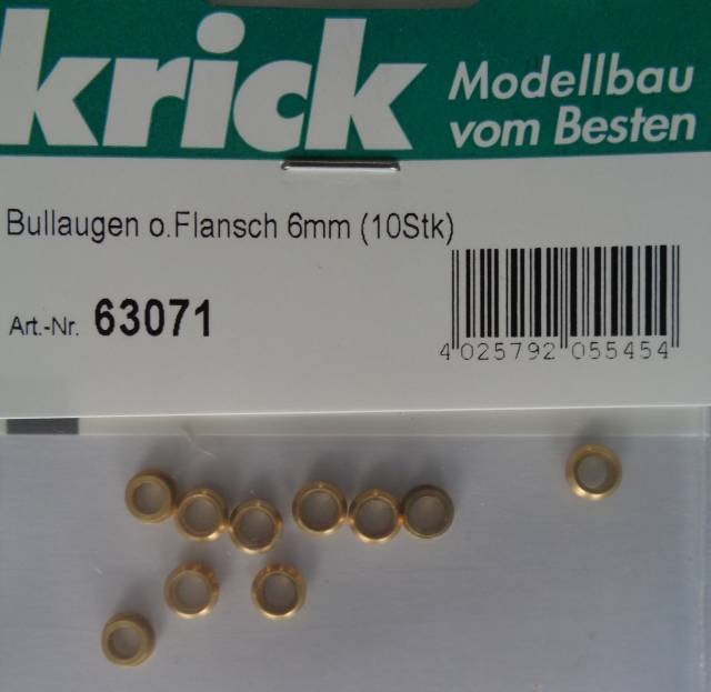 Bullaugen o.Flansch 6mm (10Stück)