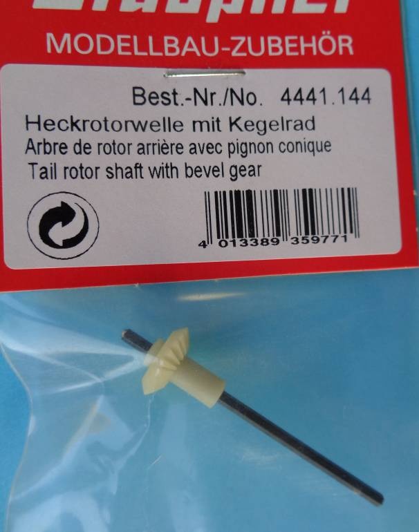 Heckrotorwelle mit Kegelrad