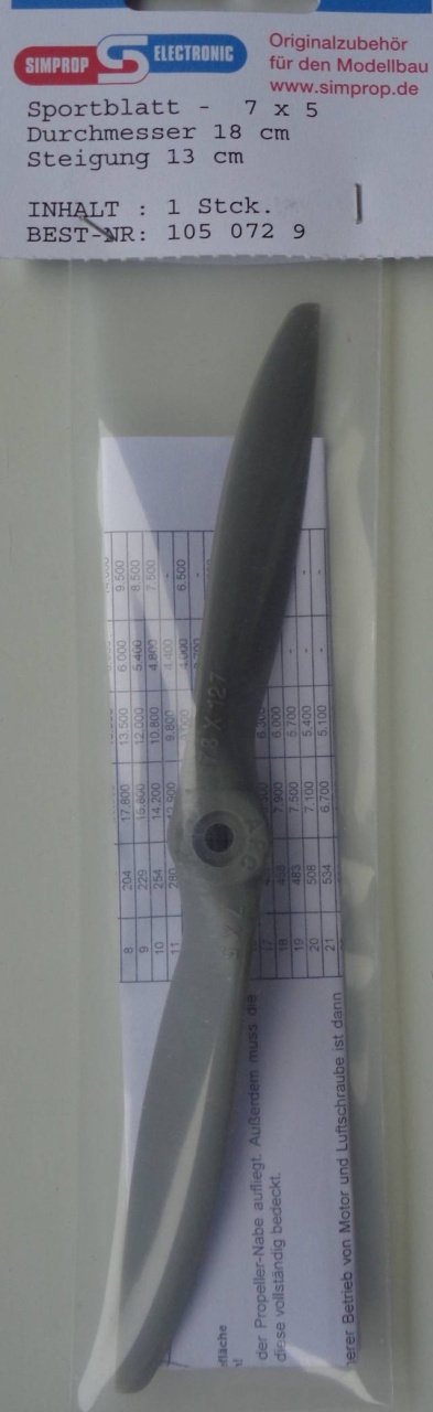 SPORT BLATT 7X5 Ø 18 cm, St1igung 13 cm, -vorrätig /1.4.22