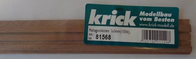 Mahagonileisten 1x5mm(10Stk)