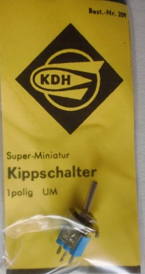 Super-Mini-Kippschalter, 1pol - 5 x vorrätig /1.8.23 -