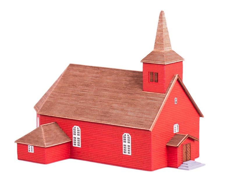 Älgaras Holzkirche   - Bausatz -  , Länge 27 cm