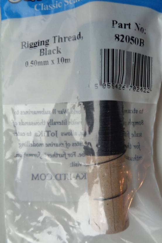 Takelgarn schwarz 0,5mm 10m Caldercraft