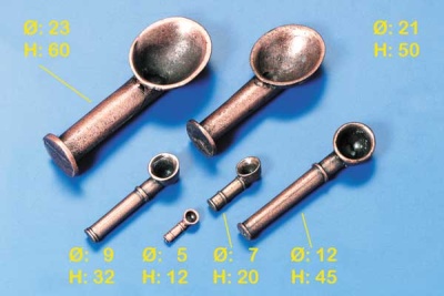 Lüfter Metall brüniert, Höhe 12 mm, Ø-Öffn. 5 mm, 4 Stück