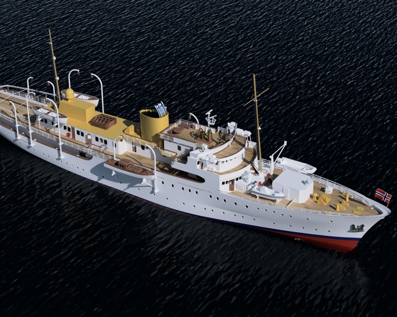 Königsyacht Norge  1:60 Bausatz, Gesamtlänge 1,33 cm