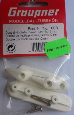 Doppel-Hochstarthaken Nylon  64x16x12 mm