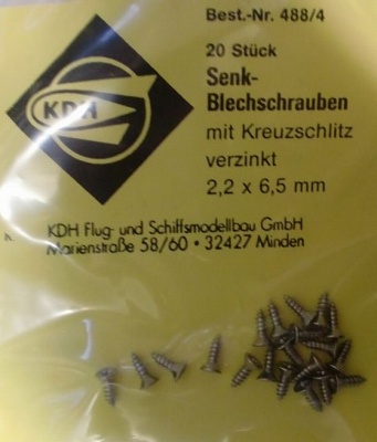 Senk-Blechschrauben 2,2x6,5 mm - 8 x vorrätig /1.7.25 -