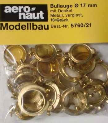 Bullaugen mit Deckel,  Ø  17mm, 10 Stück