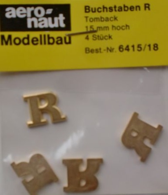 Buchstabe R. 15mm, 4 Stück